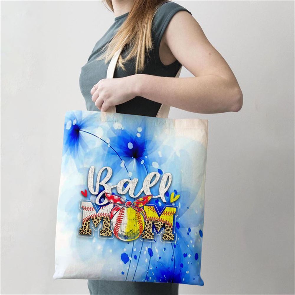 Ball Mom Baseball Softball Mom Mama Women Mothers Day Tote Bag, Women Tote Bag, Canvas Tote Bag, Printed Tote Bag