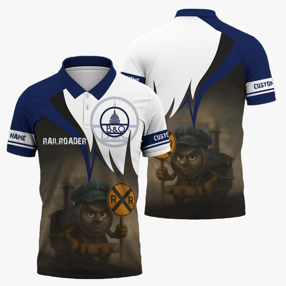 Baltimore and Ohio Railroad Polo Shirt, Angry Train BAndO Polo Shirt, Gift Idea For Train Lover