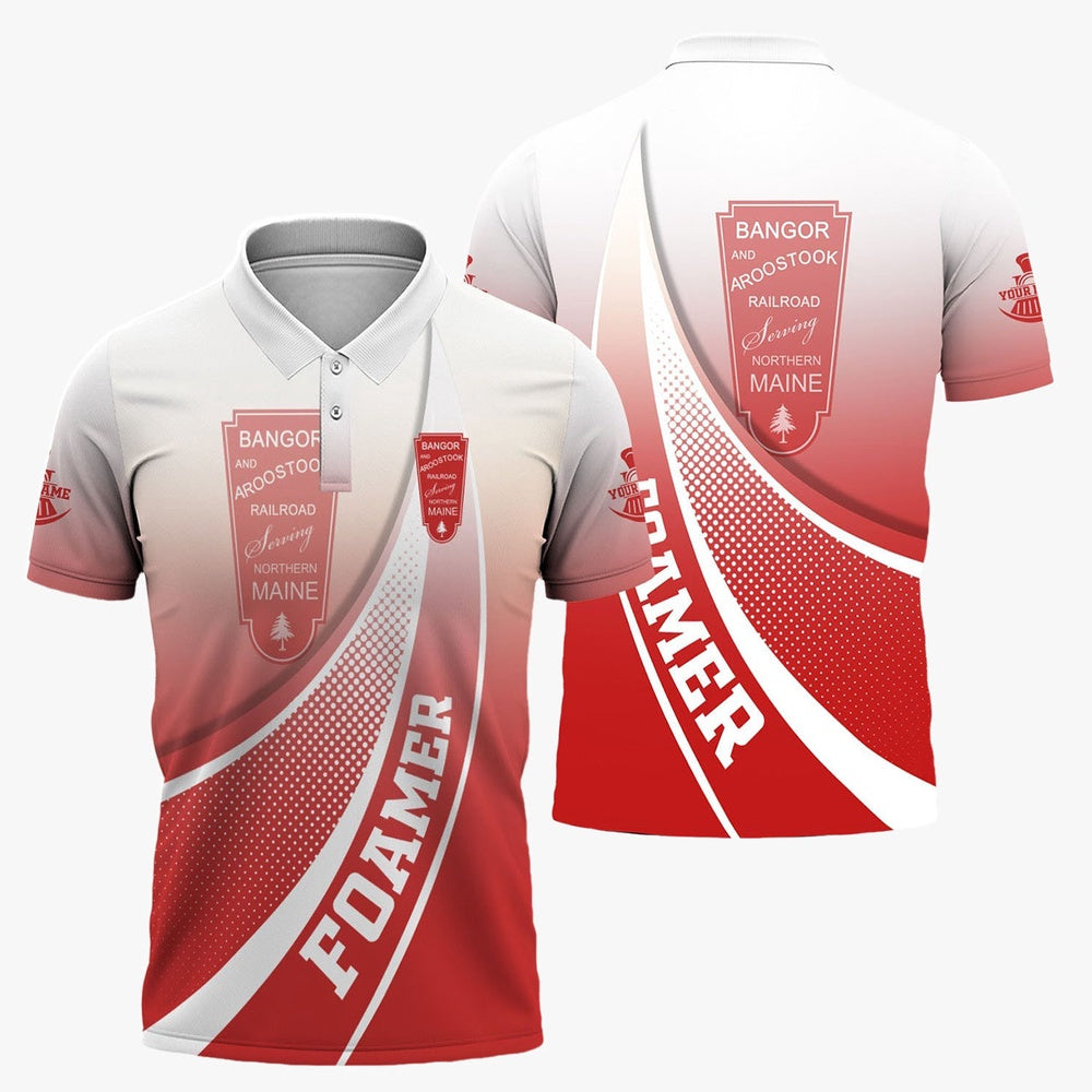 Bangor And Aroostook Railroad Polo Shirt, Railway Themed Style Shirt Gift Idea For Trainspotter