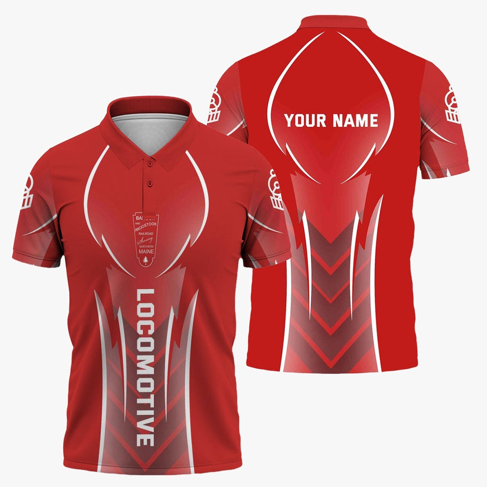 Bangor And Aroostook Railroad Polo Shirt, Striking Line Style Train Shirt For Locomotive Lovers