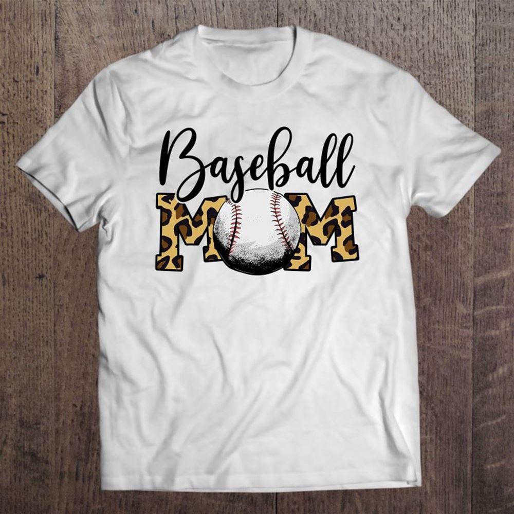 Baseball Ball Mom Leopard Funny Mother's Day Womens T Shirt, Mother's Day Shirt, Gift For Mom, Shirt For Mom