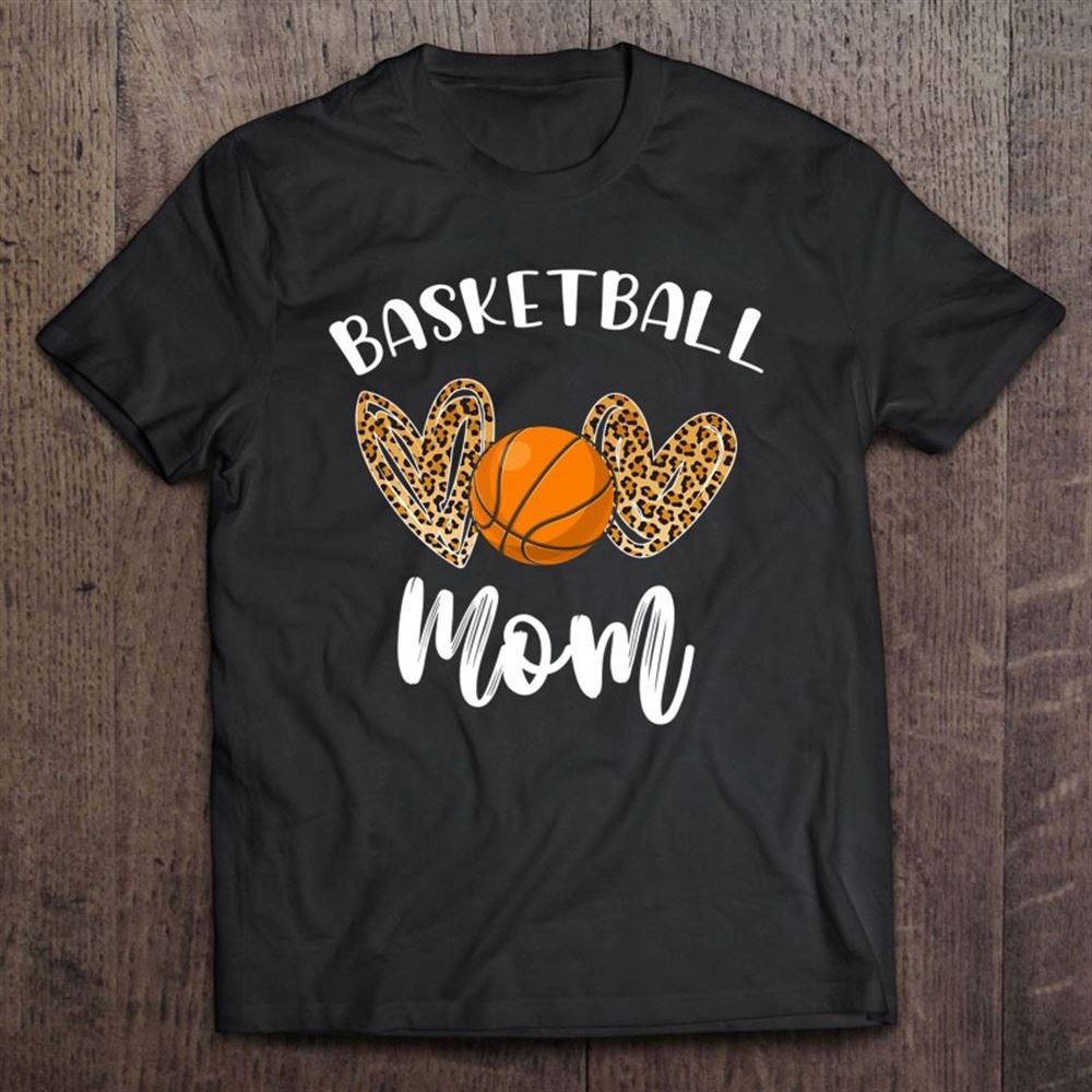 Basketball Mommy Leopard Cheetah Heart Mom Funny Mother's Day T Shirt, Mother's Day Shirt, Gift For Mom, Shirt For Mom
