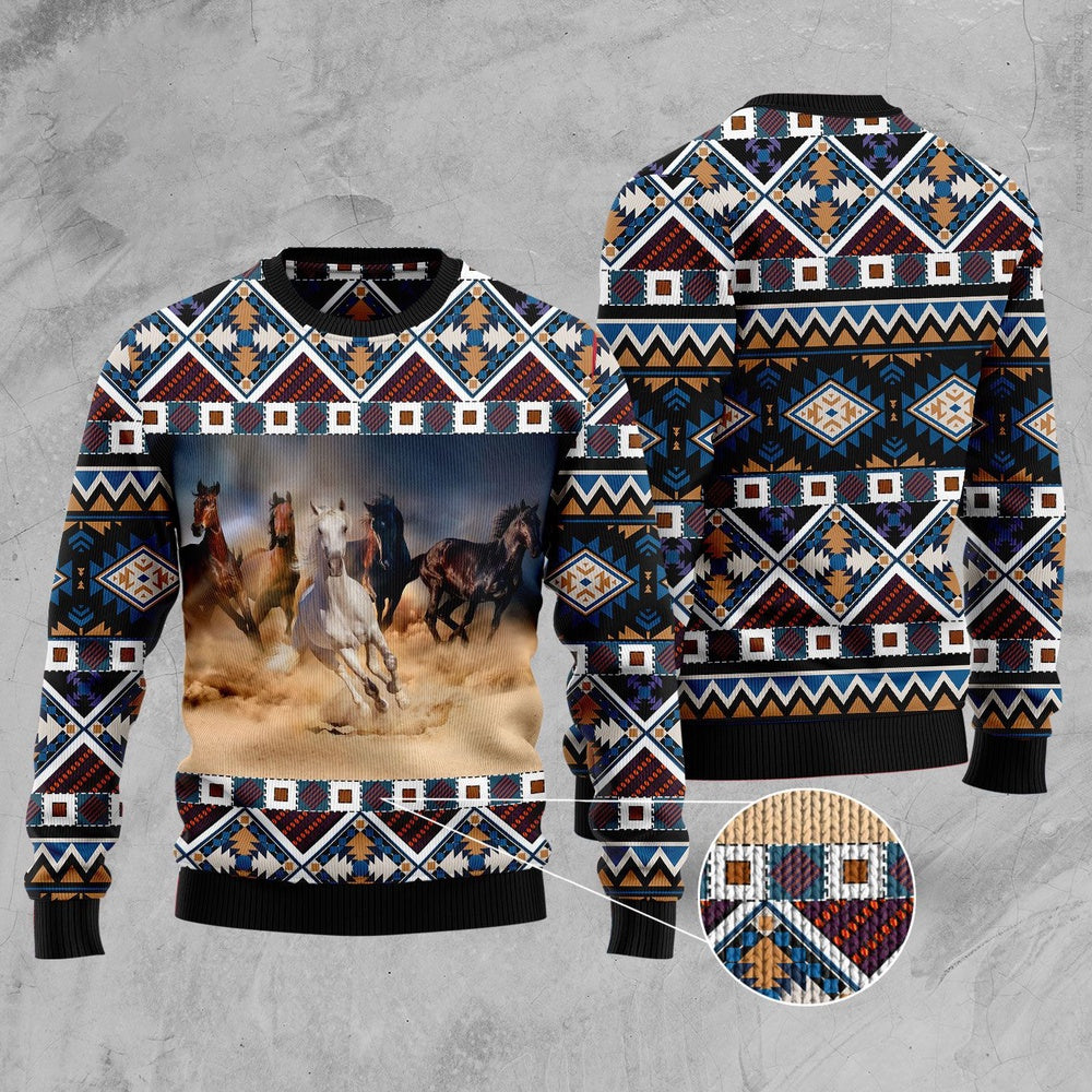 Beautiful Horses Ugly Christmas Sweater, Funny Xmas Sweater, Sweater Xmas