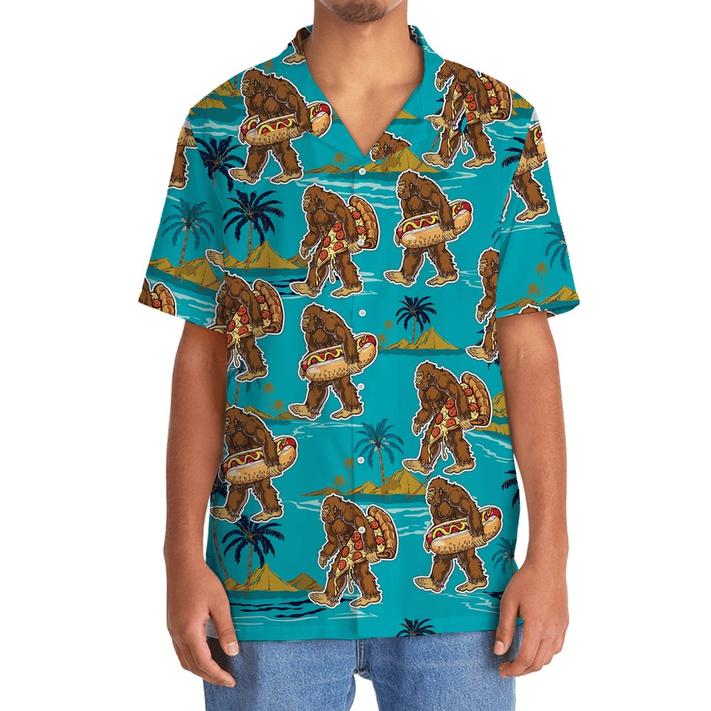 Bigfoot American Fast Food Hawaiian Shirt, Funny Hawaiian Shirt, Cool Hawaiian Shirts, Best Hawaiian Shirts