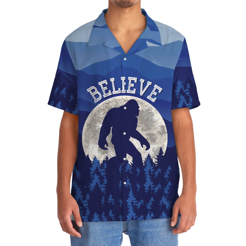 Bigfoot Believe Hawaiian Shirt, Funny Hawaiian Shirt, Cool Hawaiian Shirts, Best Hawaiian Shirts