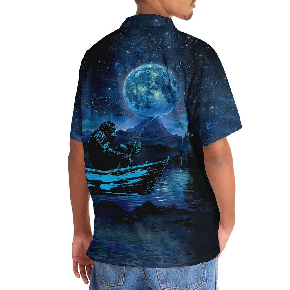 Bigfoot Fishing Relax Hawaiian Shirt, Funny Hawaiian Shirt, Cool Hawaiian Shirts, Best Hawaiian Shirts