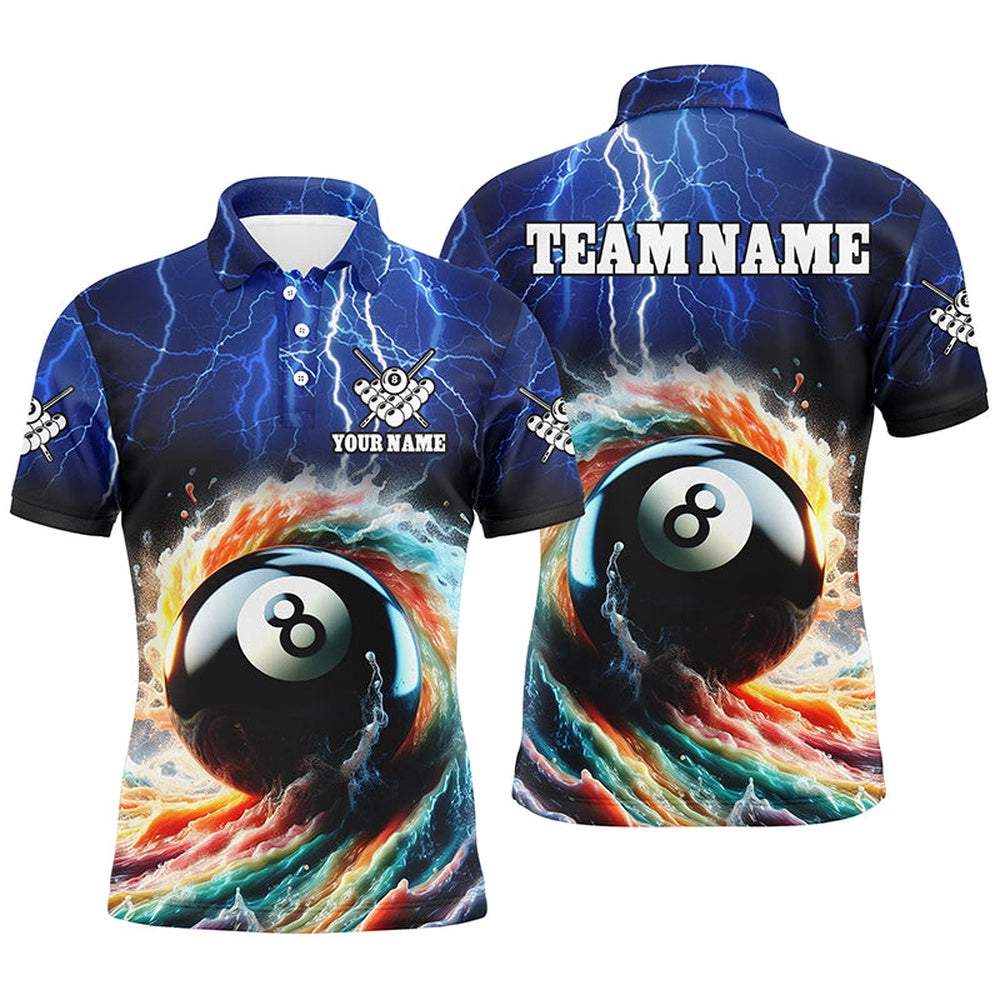 Billiard Polo Shirts, Colorful 8 Ball Pool Jerseys Custom Billiard Polo Shirts Team League Billiard Shirts, Billiards Team Shirts