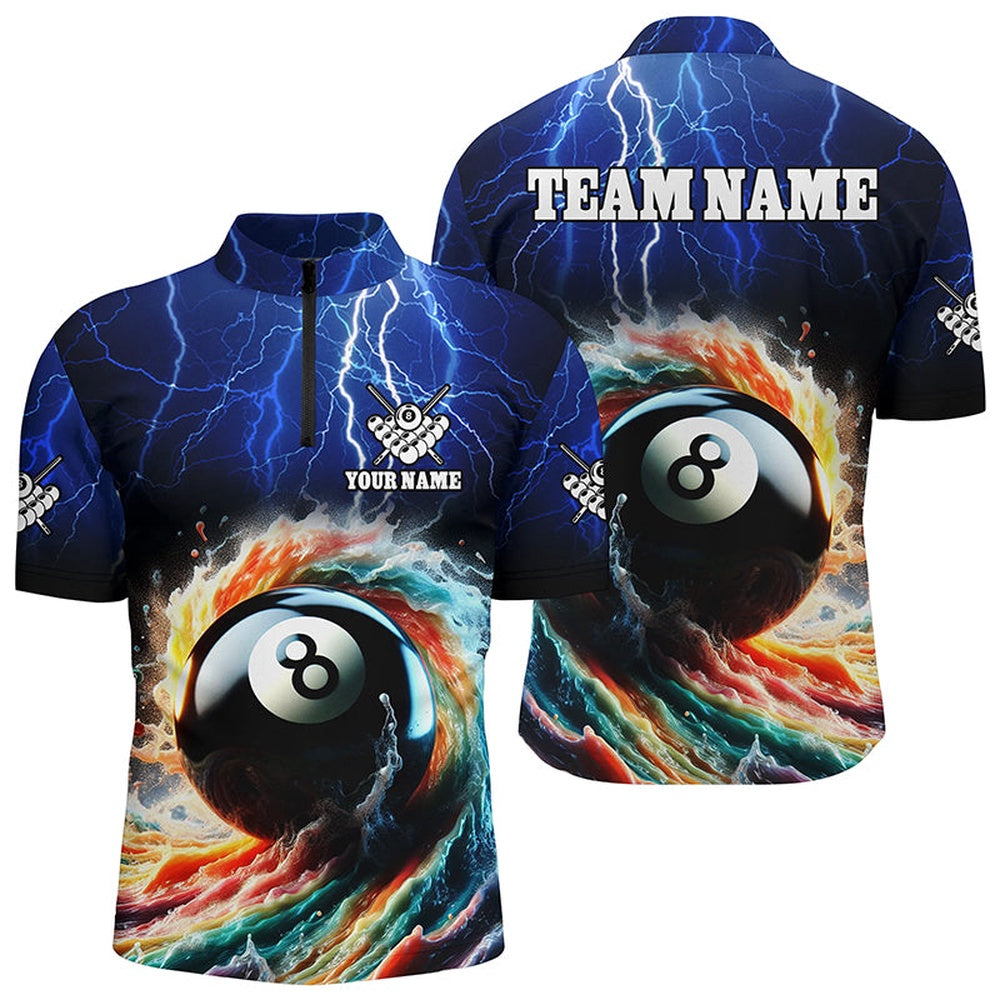 Billiard Polo Shirts, Colorful 8 Ball Pool Jerseys Custom Polo Shirts, Team League Billiard Shirts, Billiards Team Shirts