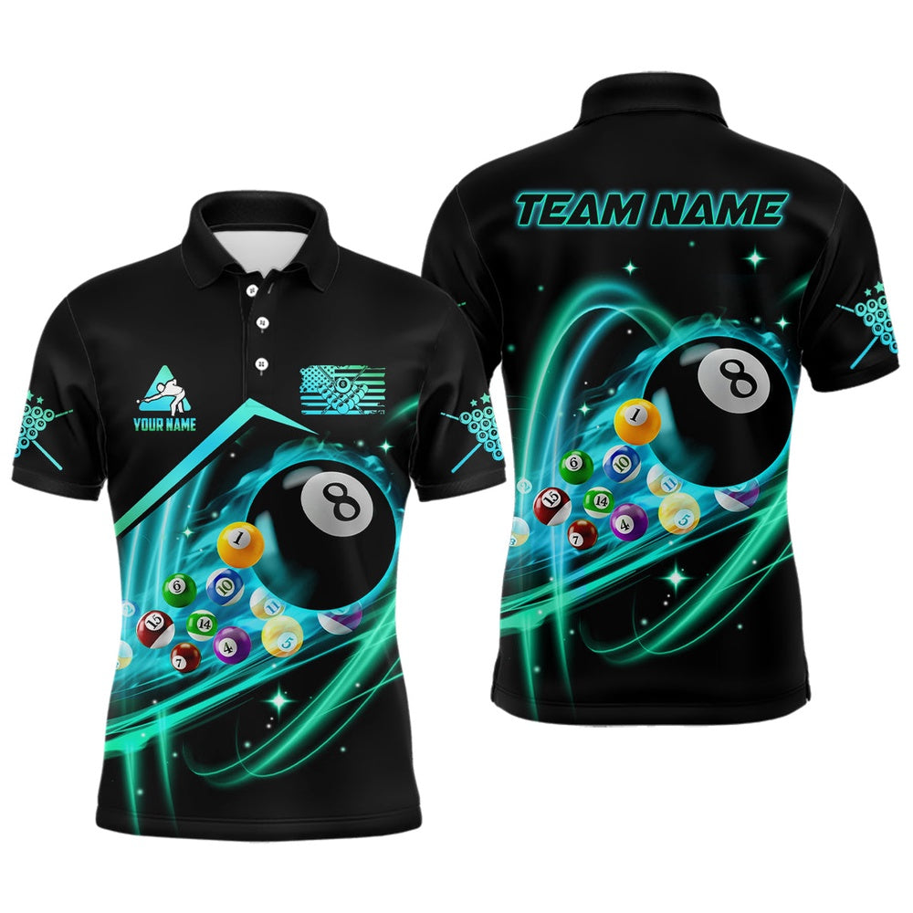 Billiard Polo Shirts, Custom Billiard Balls 3D All Over Print Billiard Polo Shirts, Custom Billiard Team Shirts, Billiards Team Shirts