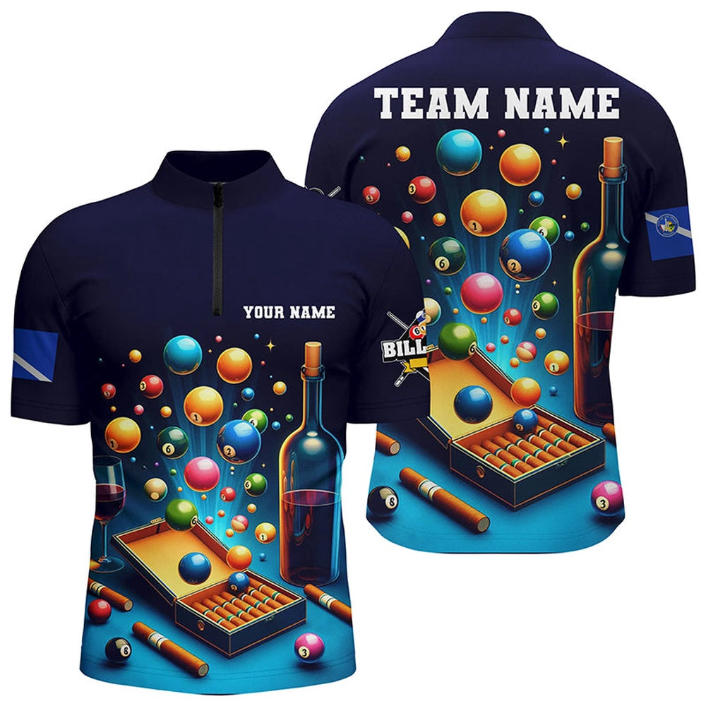 Billiard Polo Shirts, Custom Billiard Games Las Vegas Flag Polo Shirts, Team League Billiard Shirts, Billiards Team Shirts