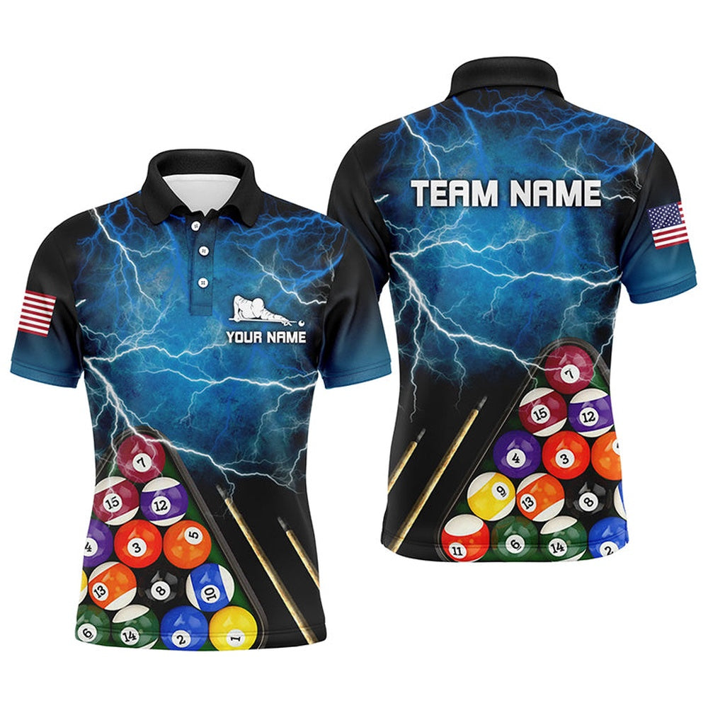 Billiard Polo Shirts, Personalized 3D Funny Billiards Teams Polo Shirts, Custom Player Billiards Jerseys, Billiards Team Shirts