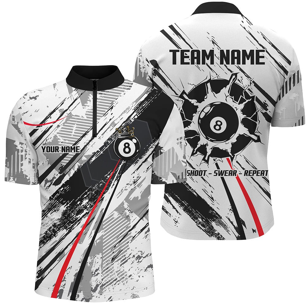 Billiard Polo Shirts, Personalized 8 Ball Billiards Shirts, 8 Ball Pool Jerseys Custom S Billiard Shirts, Billiards Team Shirts