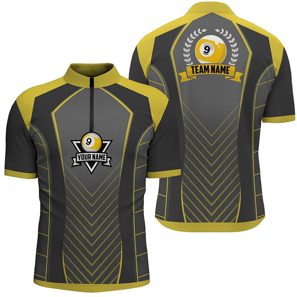 Billiard Polo Shirts, Personalized 9 Ball Pool Emblem 3D Billiards Polo Shirts, Custom 9 Ball Team Shirts, Billiards Team Shirts