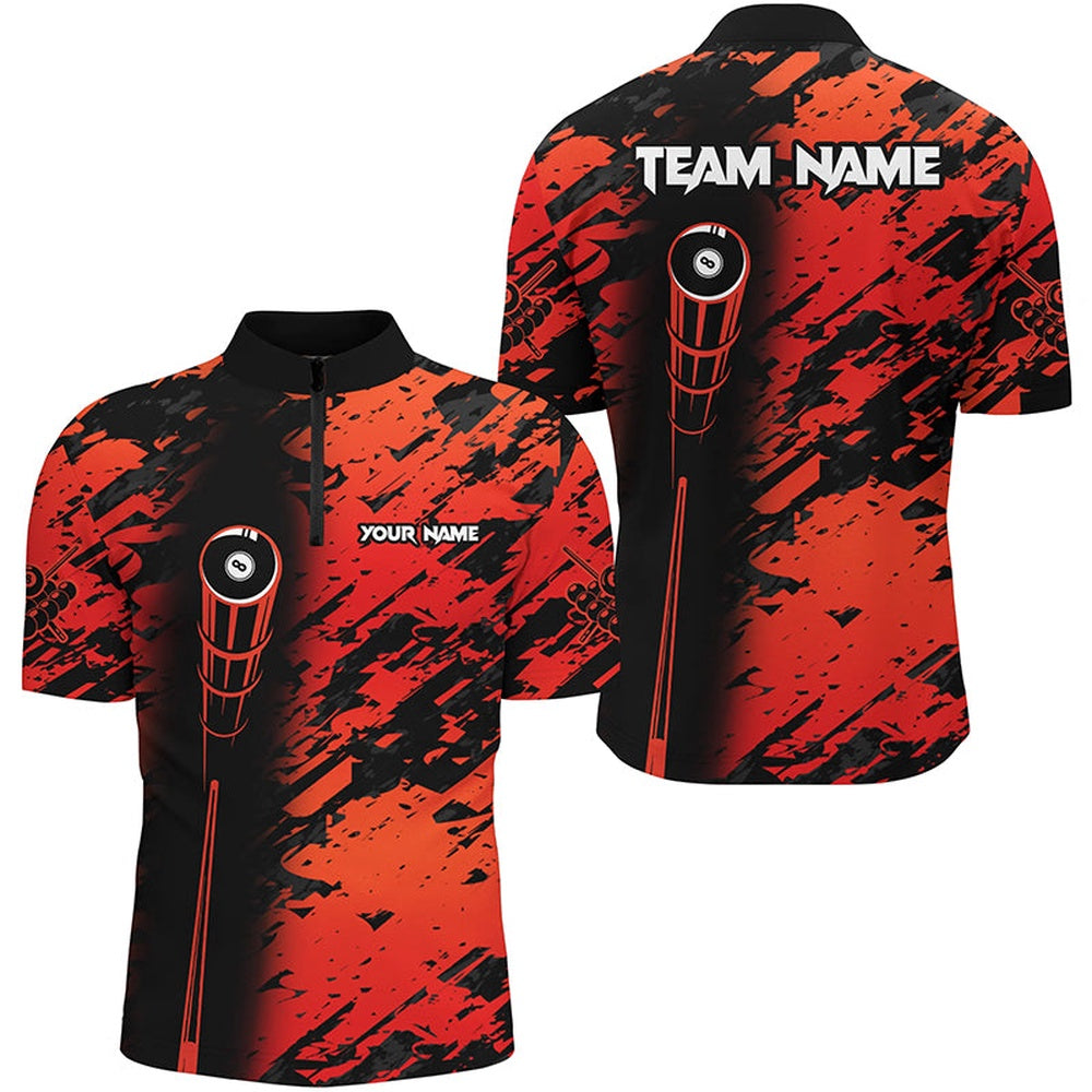 Billiard Polo Shirts, Personalized Billiard Tournat Jerseys Shirts, Best 8 Ball Billiard Shirts For Team Red, Billiards Team Shirts