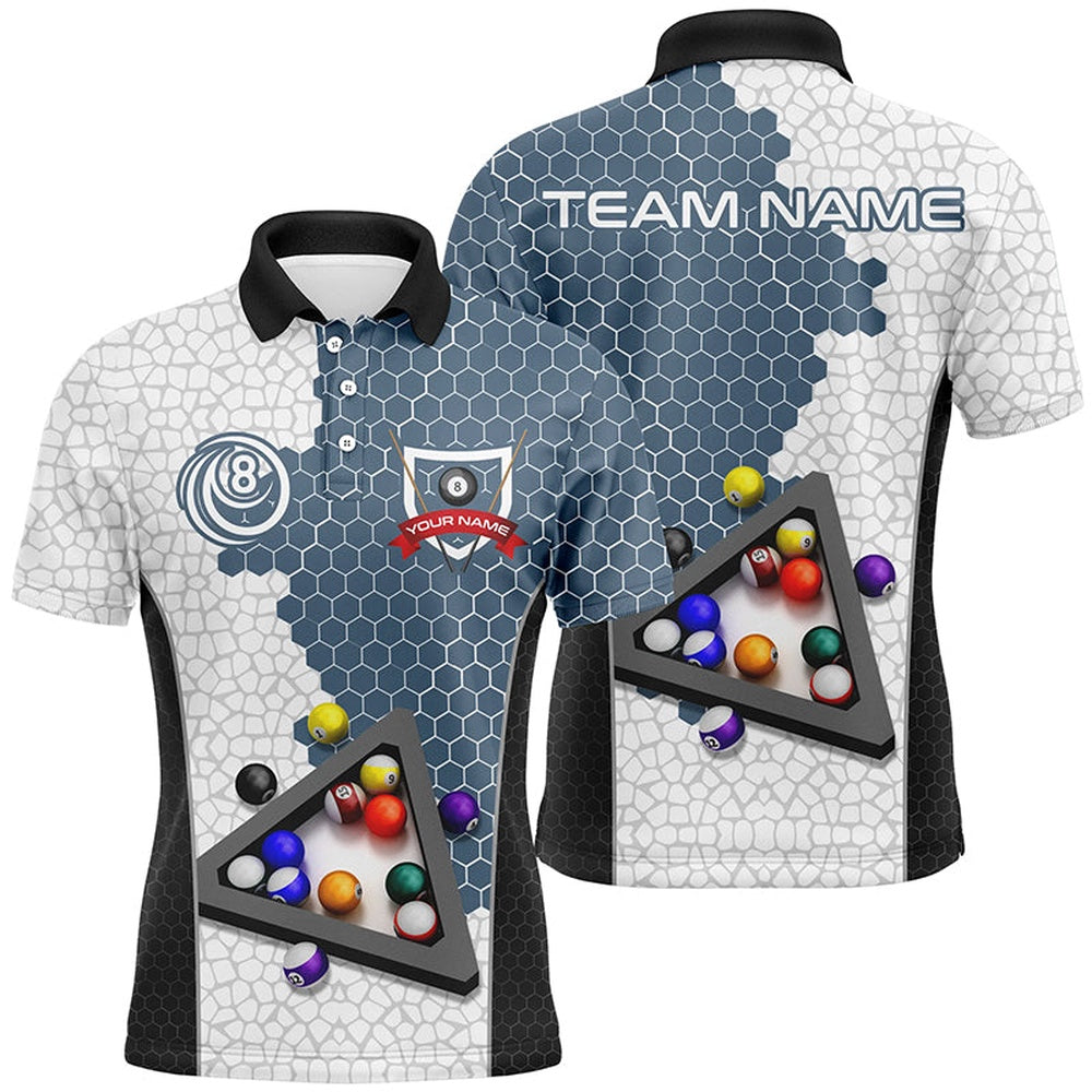 Billiard Polo Shirts, Personalized Billiards Balls Polo Shirts, Custom Team Name Billiard Pool Shirts, Billiards Team Shirts