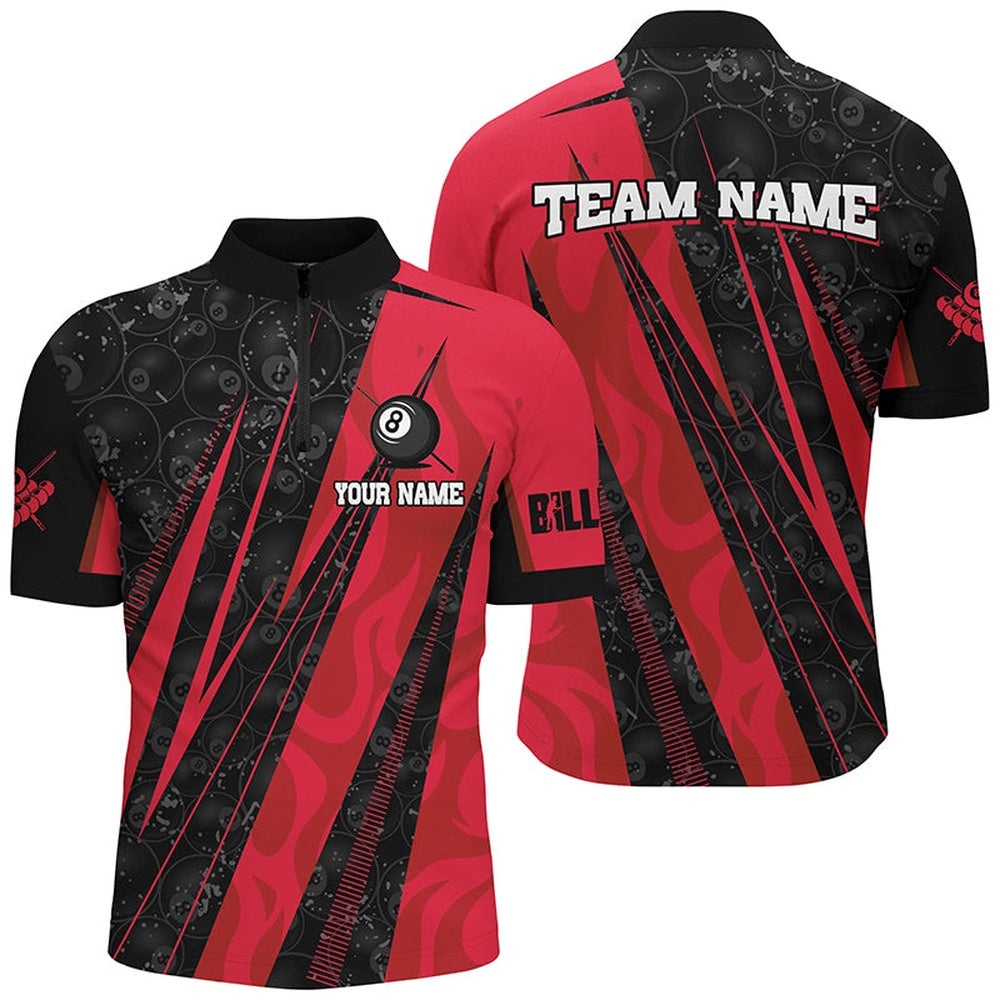 Billiard Polo Shirts, Personalized Red Billiard Tournat Sport Shirts, Best Billiard Team Jerseys Uniform, Billiards Team Shirts