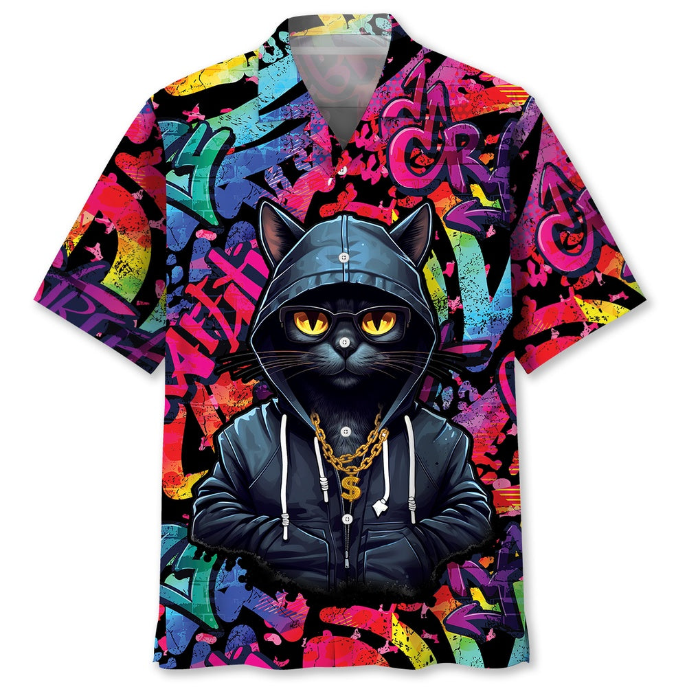 Black Cat Color Hawaiian Shirt, Cat Hawaiian Shirt, Funny Hawaiian Shirts