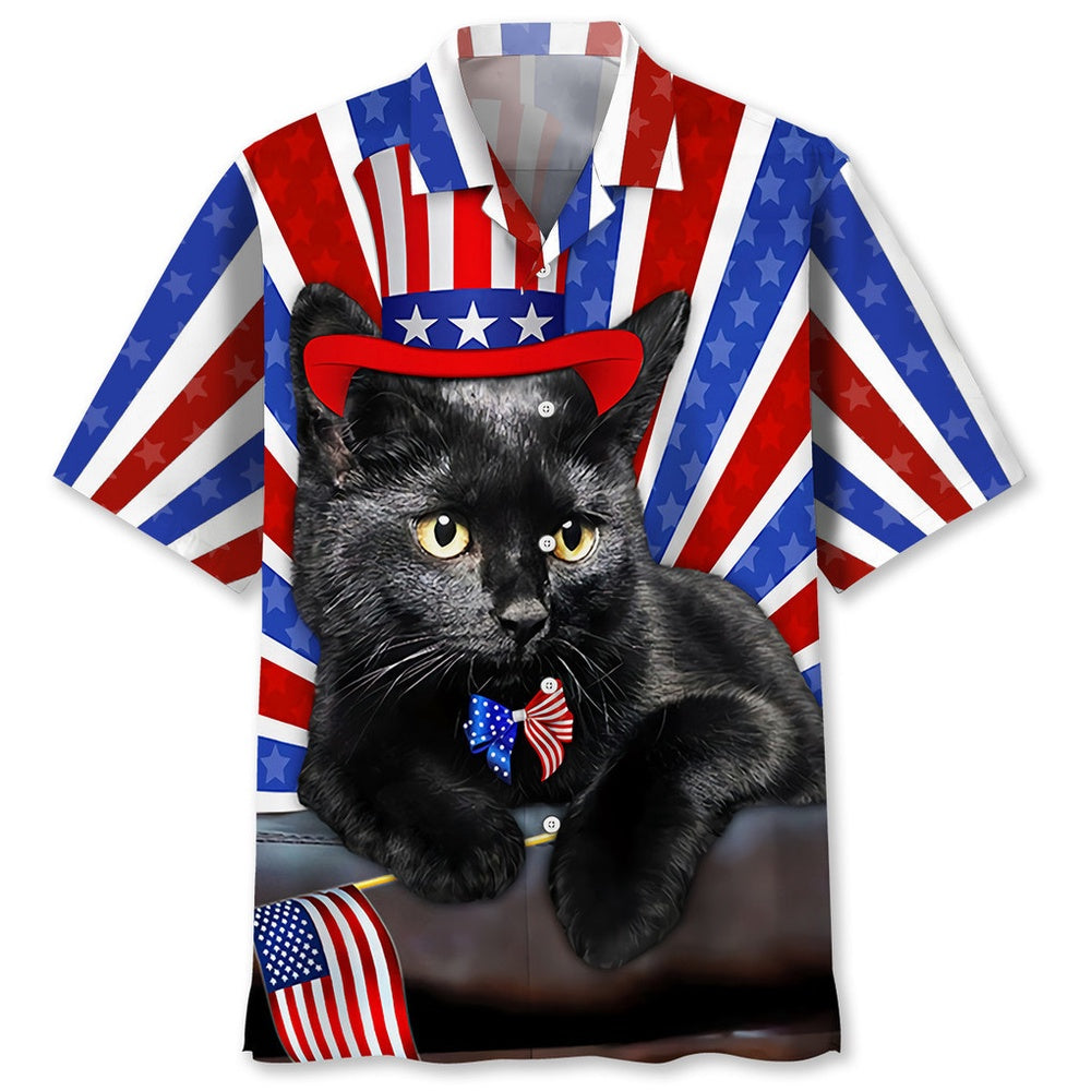 Black Cat Hawaiian Shirt, Cat Hawaiian Shirt, Funny Hawaiian Shirts