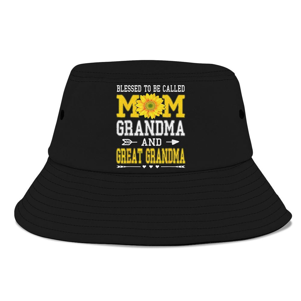 Blessed To Be Called Mom Grandma Great Grandma Bucket Hat, Mother's Day Bucker Hat, Mother's Day Gift, Women's Sun Hats