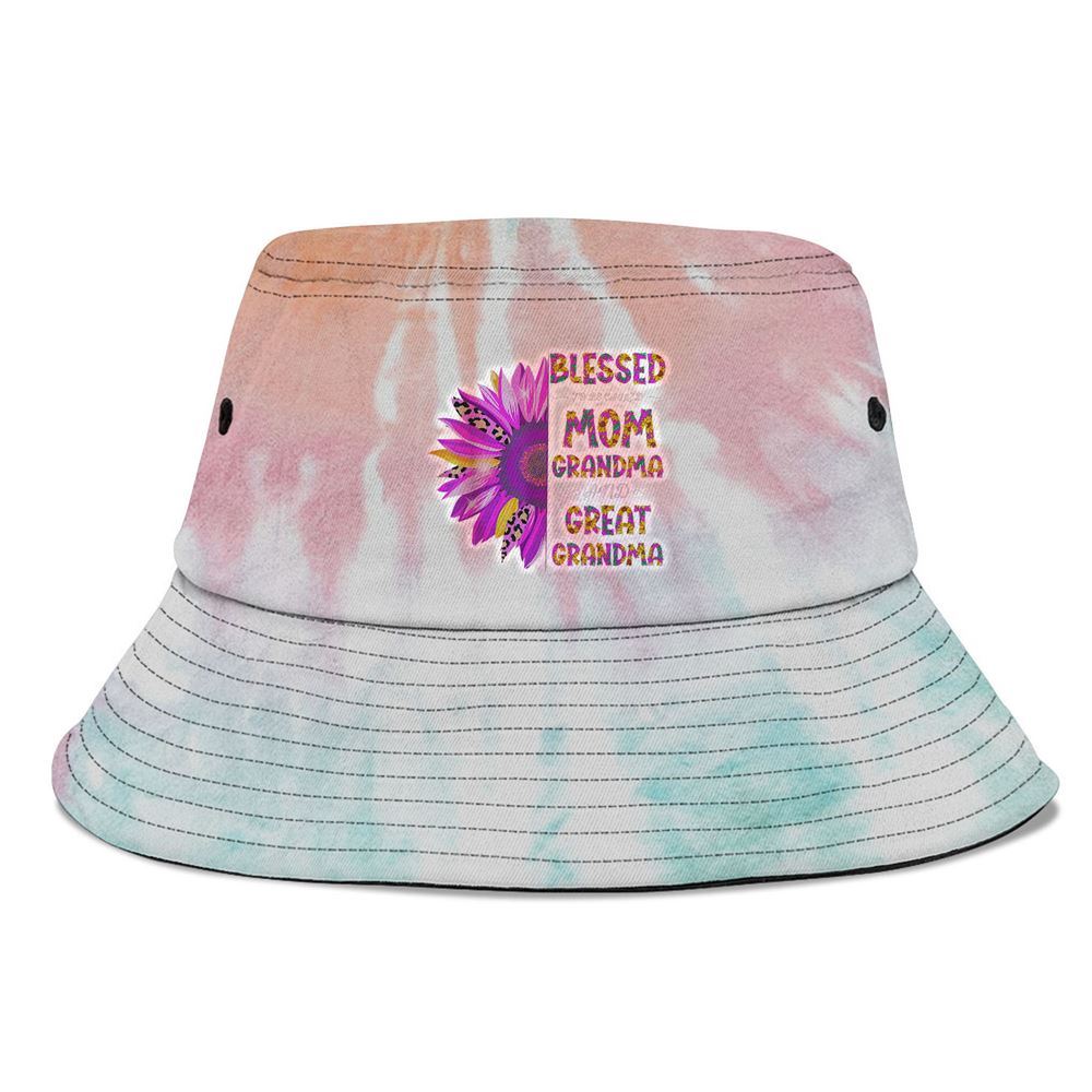 Blessed To Be Called Mom Grandma Great Grandma Bucket Hat, Mother's Day Bucker Hat, Tie Dye Bucket Hat, Women's Sun Hats