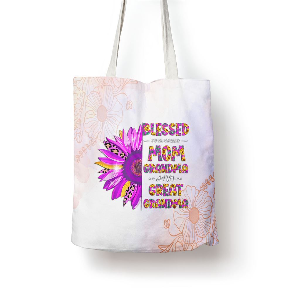 Blessed To Be Called Mom Grandma Great Grandma Mothers Day Tote Bag, Women Tote Bag, Canvas Tote Bag, Printed Tote Bag
