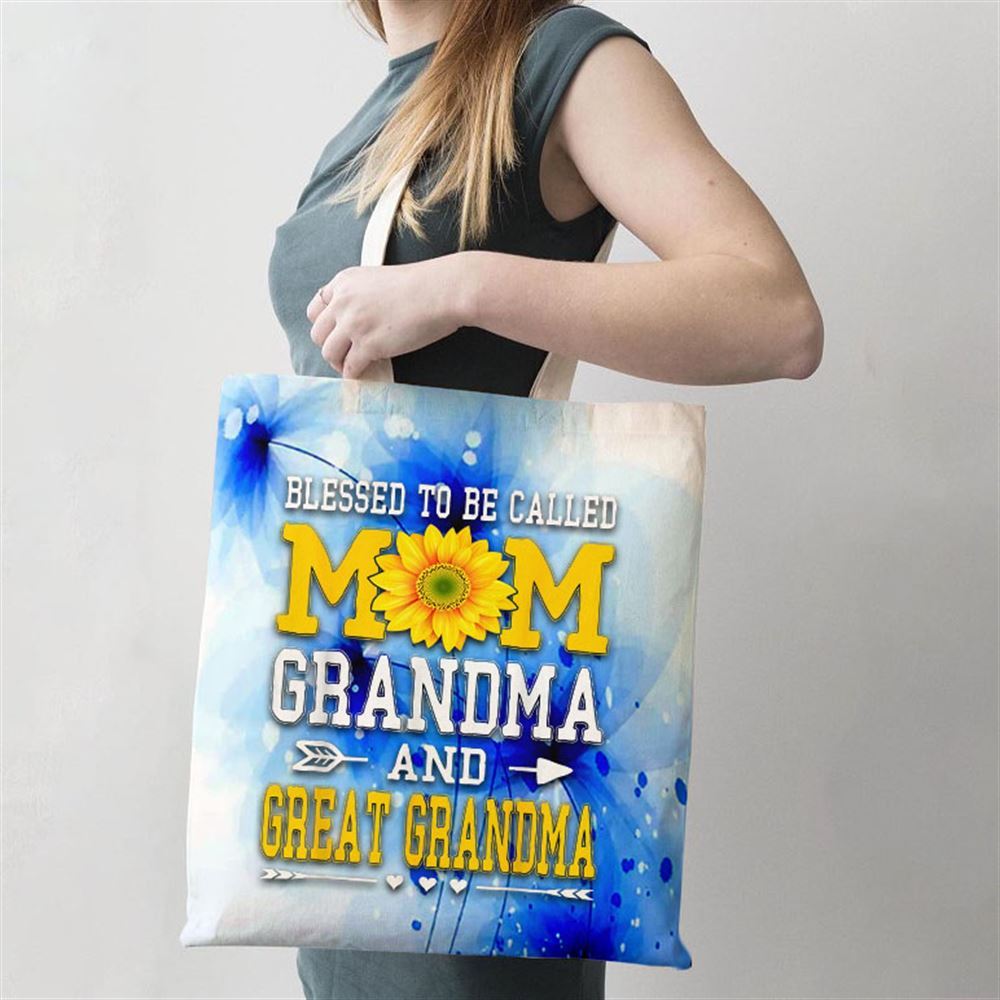 Blessed To Be Called Mom Grandma Great Grandma Mothers Day Tote Bag, Women Tote Bag, Canvas Tote Bag, Printed Tote Bag