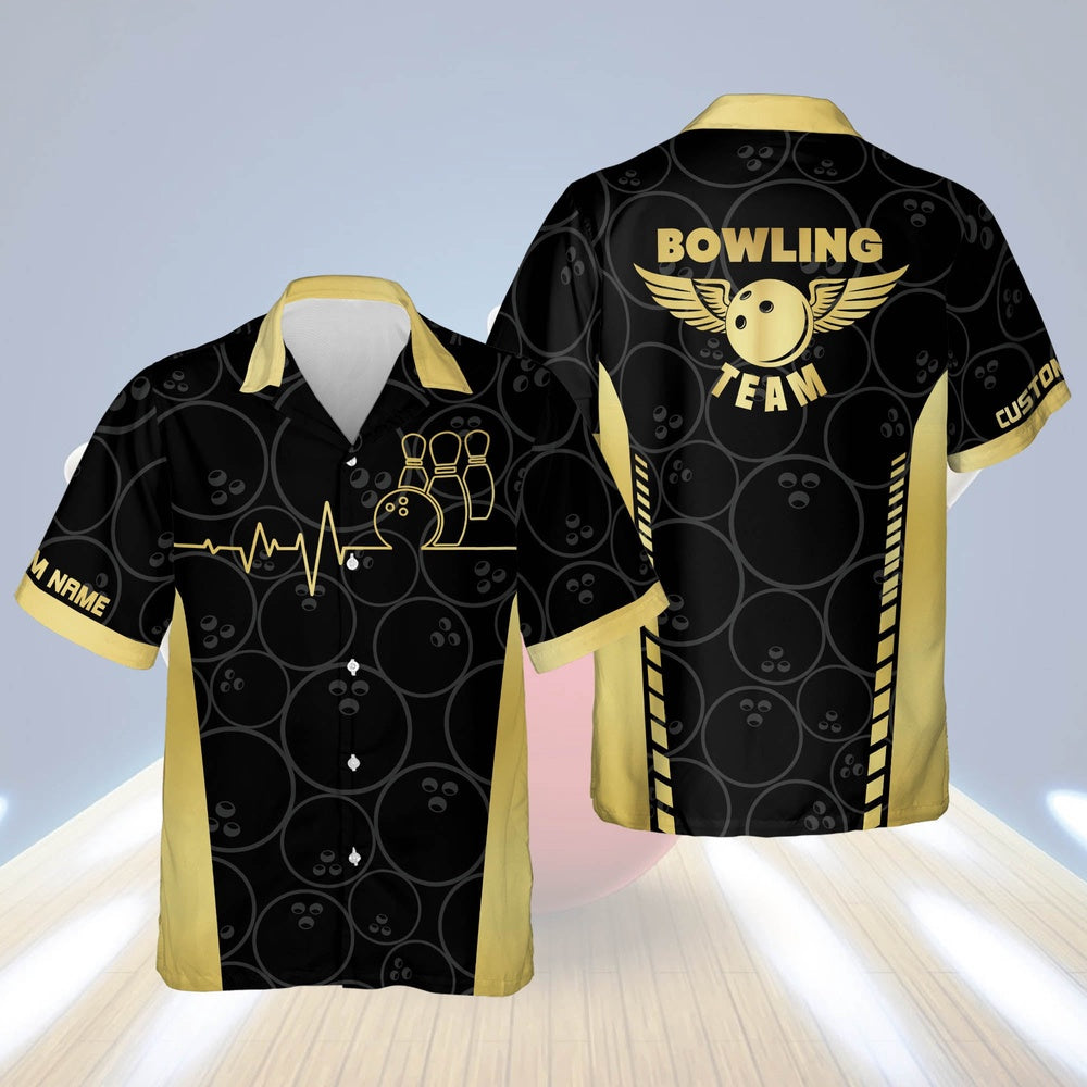 Bowling Hawaiian Shirt, Button-Down Aloha Hawaiian Shirt, Custom Bowling Team Shirts
