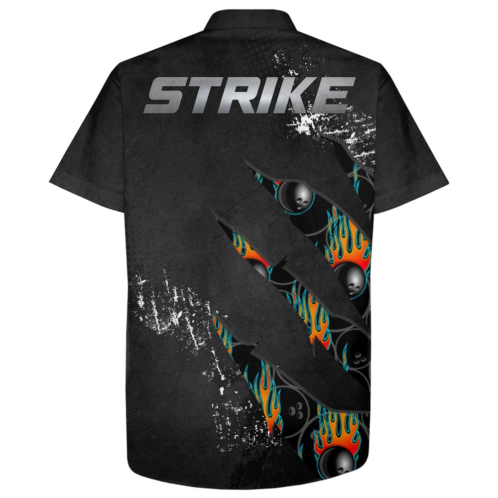 Bowling Hawaiian Shirt, Men Women, Strike Bowlers Jersey Short Sleeve Button-Down Cool Shirt, Custom Bowling Team Shirts