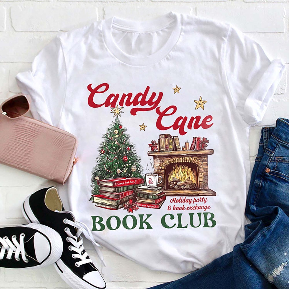 Candy Cane Book Club Christmas T Shirt, Merry T Shirt, Unisex Christmas Shirts