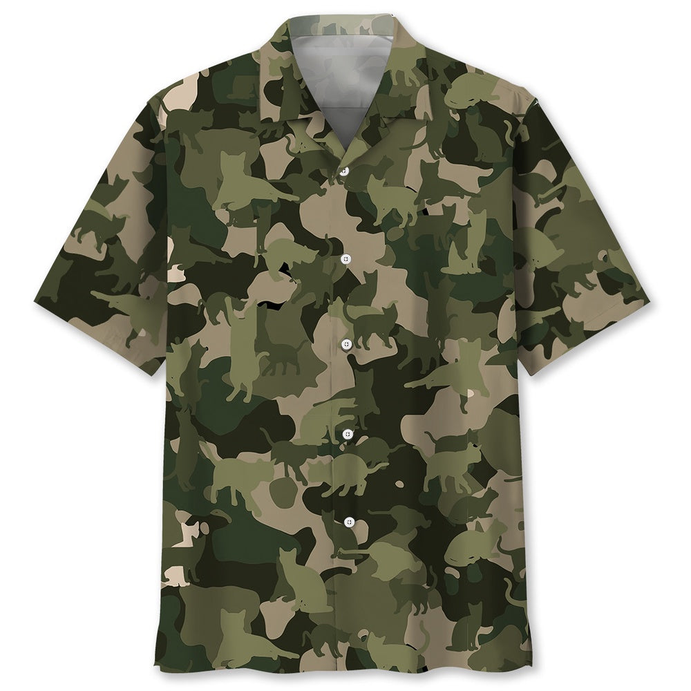 Cat Pattern Hawaiian Shirt, Cat Hawaiian Shirt, Funny Hawaiian Shirts