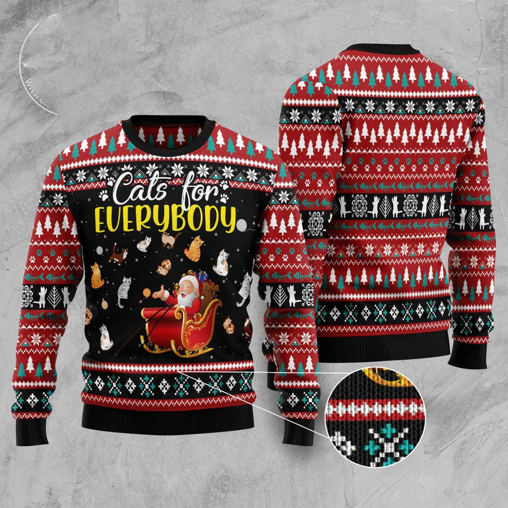 Cat Xmas Sweater, Cats For Everybody Merry Christmas Ugly Christmas Sweater, Sweater Xmas