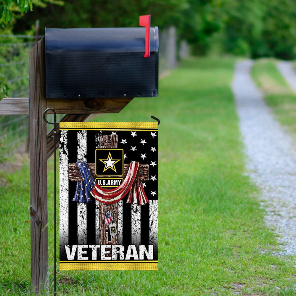 Christian Garden Flags, Christian Jesus Cross US Army Veteran Flag, Christian House Flags, Christian Cross Flag, Faith Flag