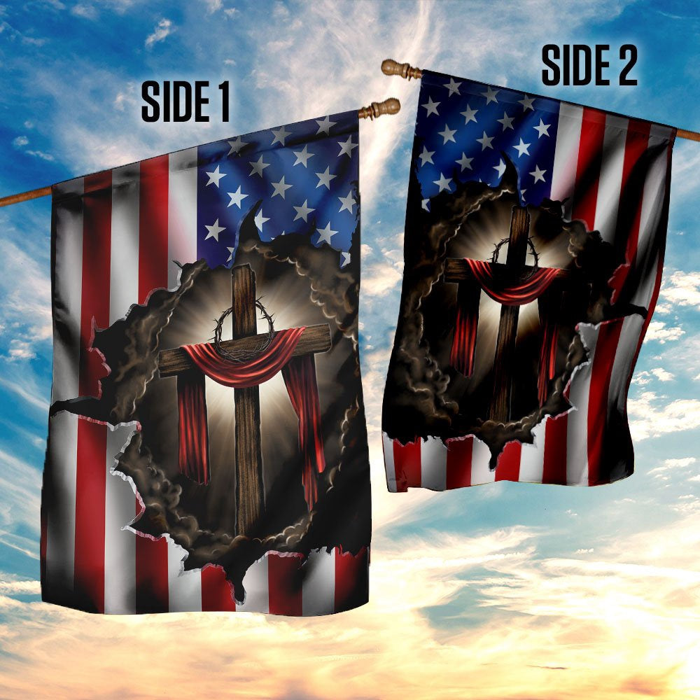 Christian Garden Flags, Cross Christ American Flag, Christian House Flags, Christian Cross Flag, Faith Flag