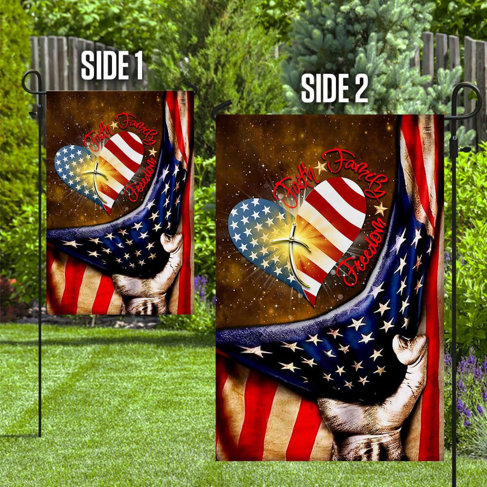 Christian Garden Flags, Faith Family Freedom American Flag, Christian House Flags, Christian Cross Flag, Faith Flag
