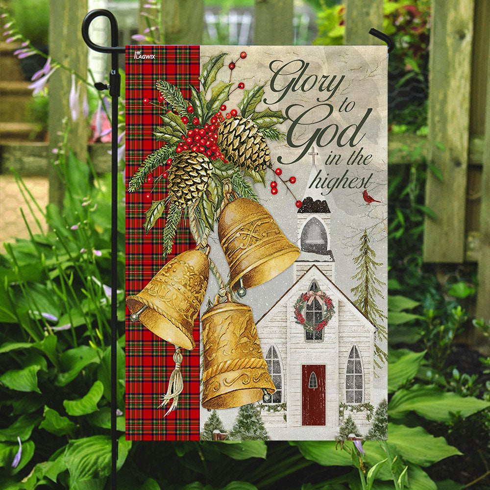 Christian Garden Flags, Glory to God in the Highest Flag, Christian House Flags, Christian Cross Flag, Faith Flag