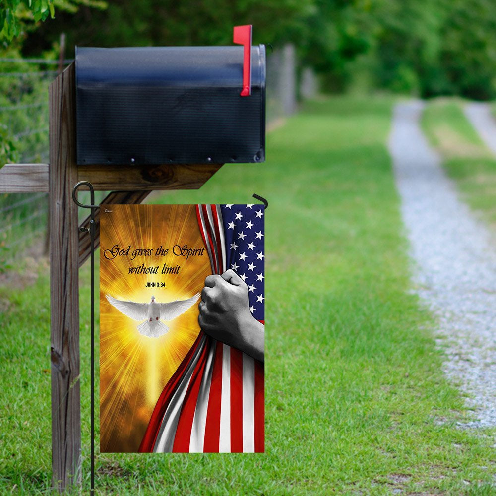 Christian Garden Flags, God Gives The Spirit Without Limit Flag, Christian House Flags, Christian Cross Flag, Faith Flag
