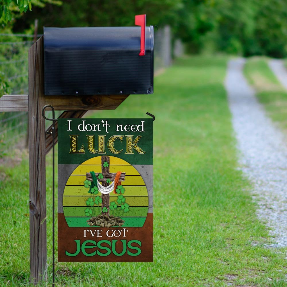 Christian Garden Flags, I Don't Need Luck, I've Got Jesus Flag, Christian House Flags, Christian Cross Flag, Faith Flag