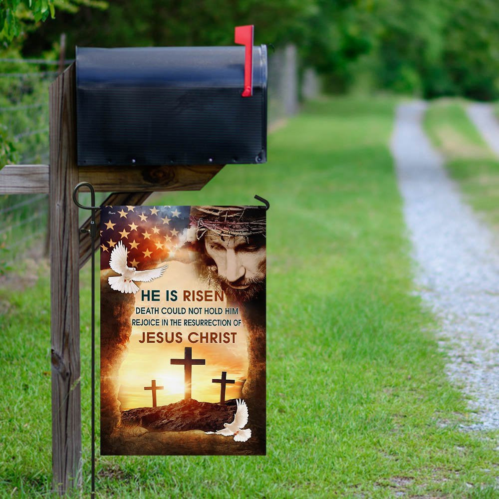 Christian Garden Flags, Jesus Christ He Is Risen Flag, Christian House Flags, Christian Cross Flag, Faith Flag