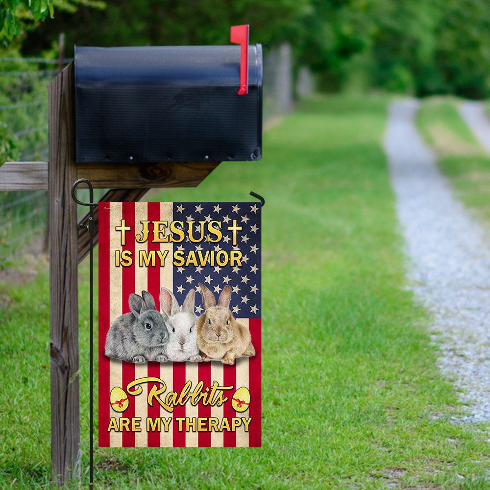 Christian Garden Flags, Jesus Is My Savior Rabbits Are My Therapy, Christian House Flags, Christian Cross Flag, Faith Flag