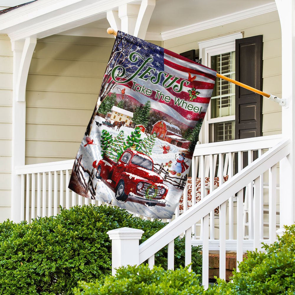 Christian Garden Flags, Jesus Take The Wheel, Christmas Truck Flag, Christian House Flags, Christian Cross Flag, Faith Flag