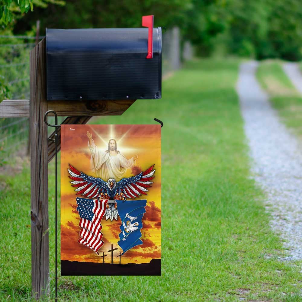 Christian Garden Flags, Louisiana State One Nation Under God Flag, Christian House Flags, Christian Cross Flag, Faith Flag