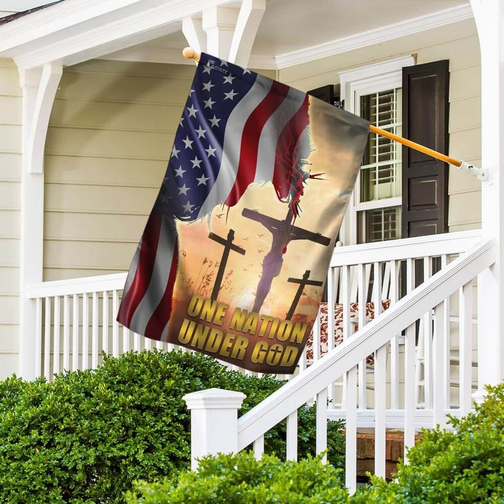Christian Garden Flags, One Nation Under God American Flag, Christian House Flags, Christian Cross Flag, Faith Flag