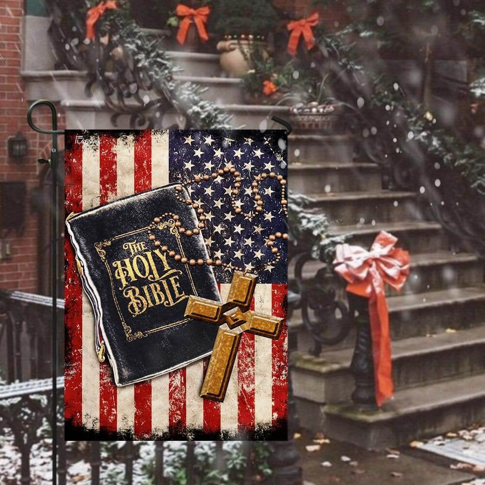 Christian Garden Flags, The Holy Bible American Flag, Christian House Flags, Christian Cross Flag, Faith Flag