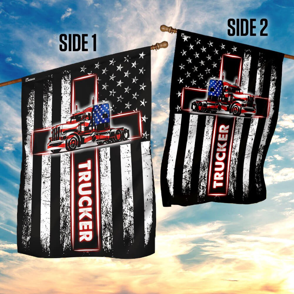 Christian Garden Flags, Trucker American US Flag, Christian House Flags, Christian Cross Flag, Faith Flag