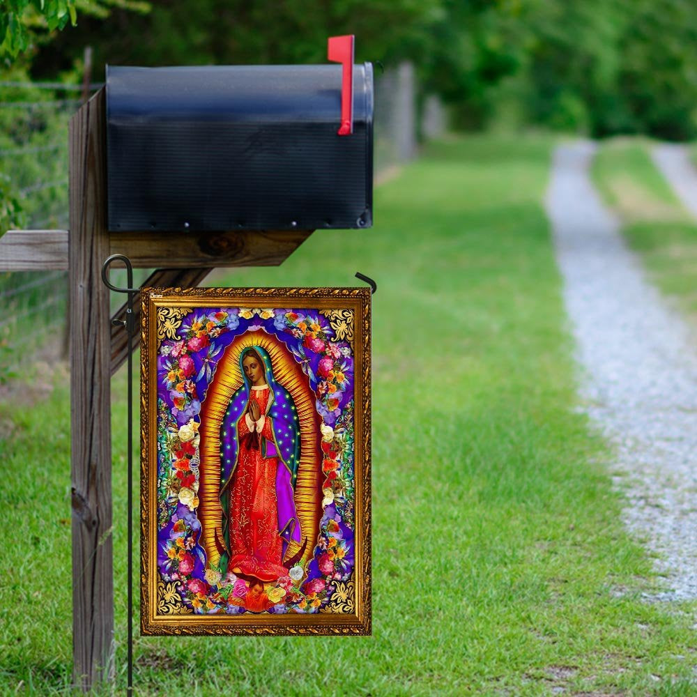Christian Garden Flags, Virgin of Guadalupe Flag, Christian House Flags, Christian Cross Flag, Faith Flag