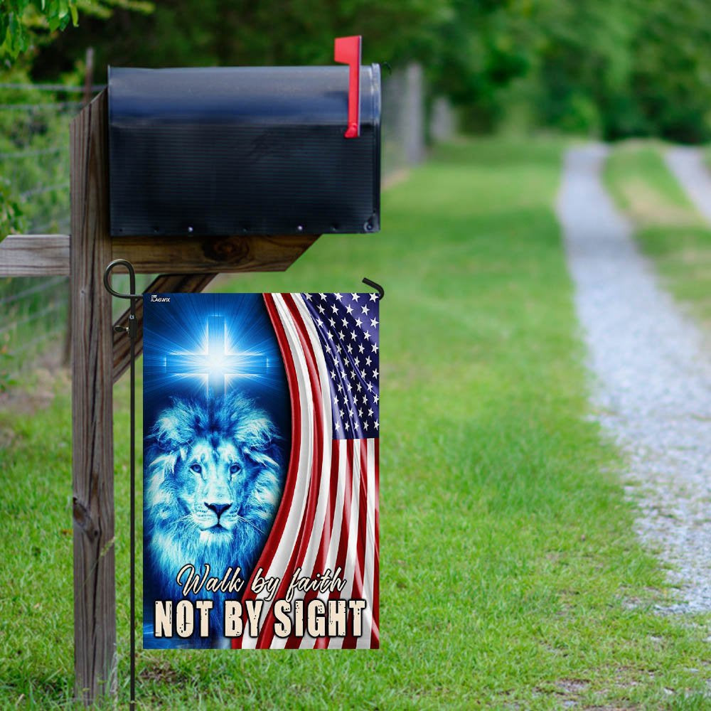 Christian Garden Flags, Walk By Faith Not By Sight Flag, Christian House Flags, Christian Cross Flag, Faith Flag