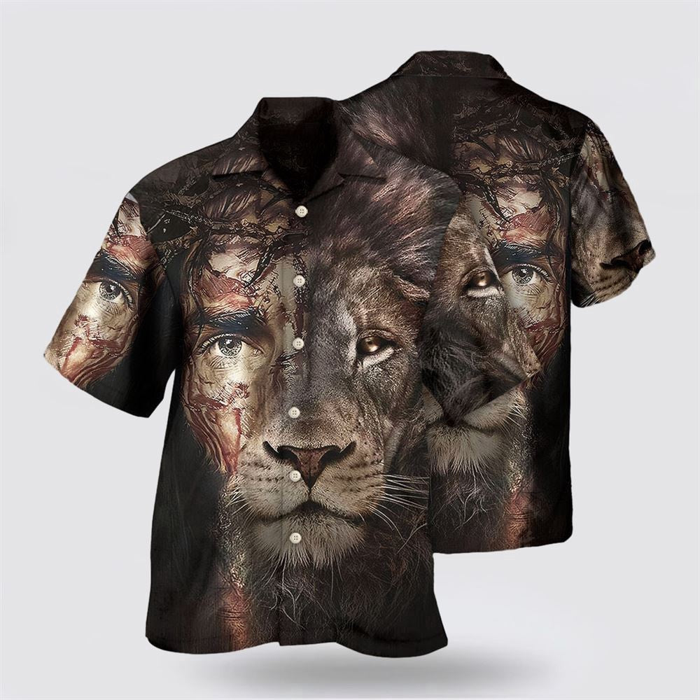 Christian Hawaiian Shirt, Jesus And Lion 2 Hawaiian Shirt, Christian Aloha Shirt