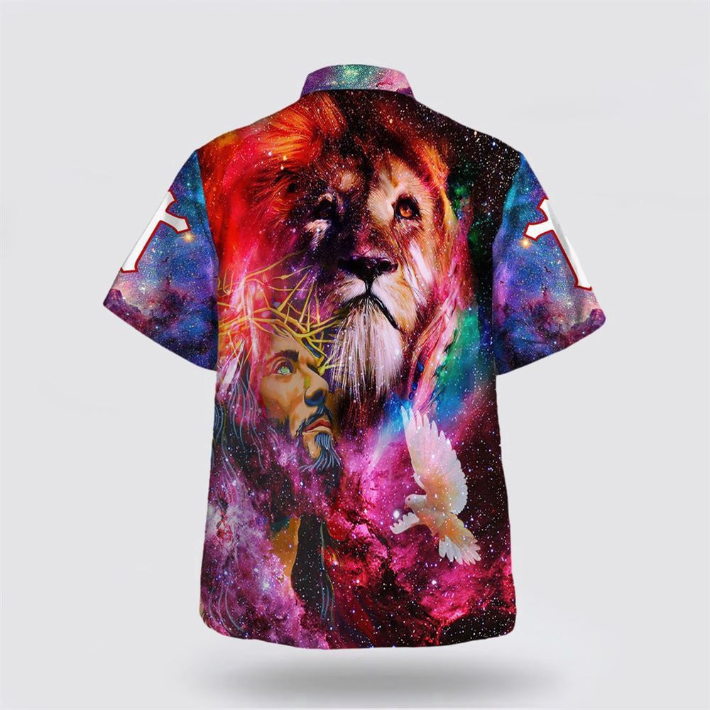 Christian Hawaiian Shirt, Jesus Christ Lion Of Judah Hawaiian Shirts For Men, Christian Aloha Shirt