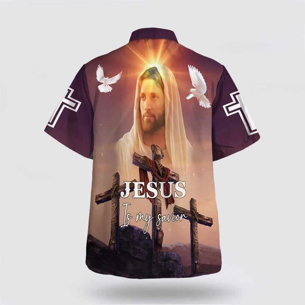 Christian Hawaiian Shirt, Jesus Face Jesus Is My Savior Hawaiian Shirt, Christian Aloha Shirt