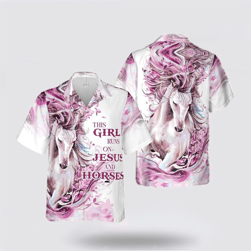 Christian Hawaiian Shirt, Jesus Horse Girl Hawaiian Shirt, Christian Aloha Shirt